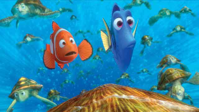 Nemo and Dory ride a strong current