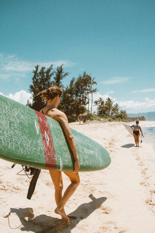 walking on the beach